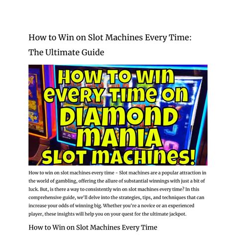 how to win on slot machines every time
